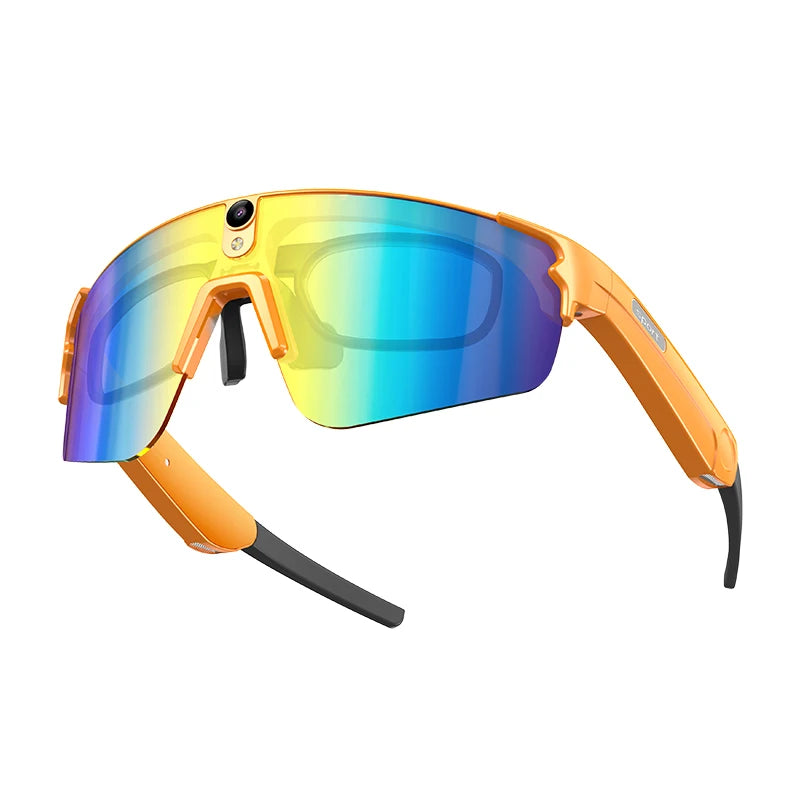 Lunettes Connectées Cyclisme AI 4K – Caméra HD, Appel Bluetooth, Anti-Vibration & Protection UV