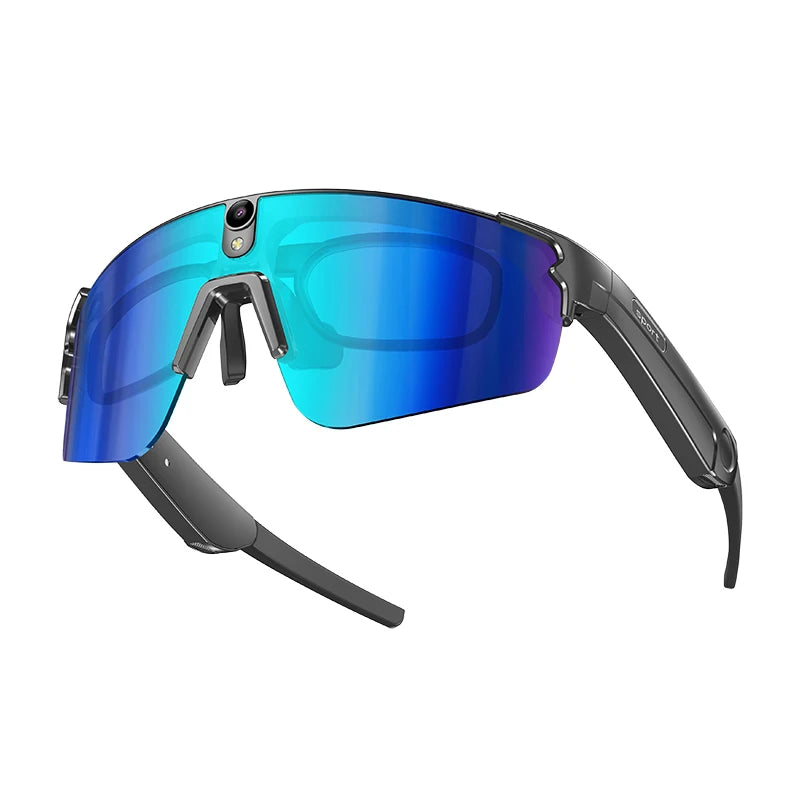 Lunettes Connectées Cyclisme AI 4K – Caméra HD, Appel Bluetooth, Anti-Vibration & Protection UV