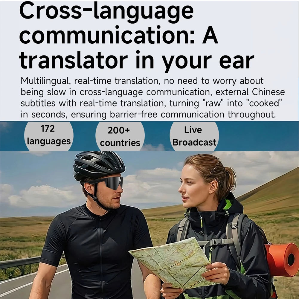 Lunettes Connectées Cyclisme AI 4K – Caméra HD, Appel Bluetooth, Anti-Vibration & Protection UV