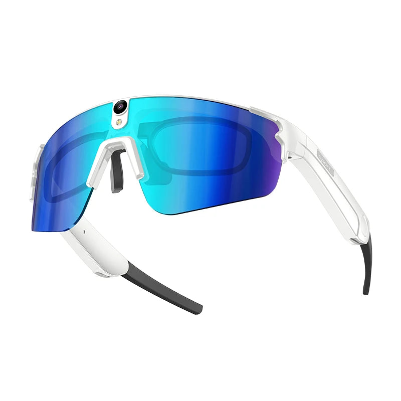 Lunettes Connectées Cyclisme AI 4K – Caméra HD, Appel Bluetooth, Anti-Vibration & Protection UV