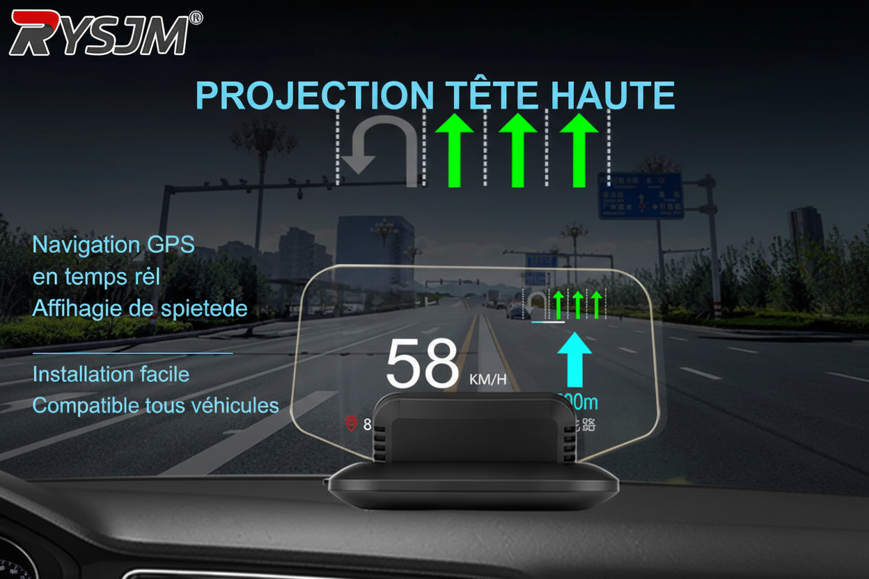 Affichage tête haute avec fonctionnalités en français